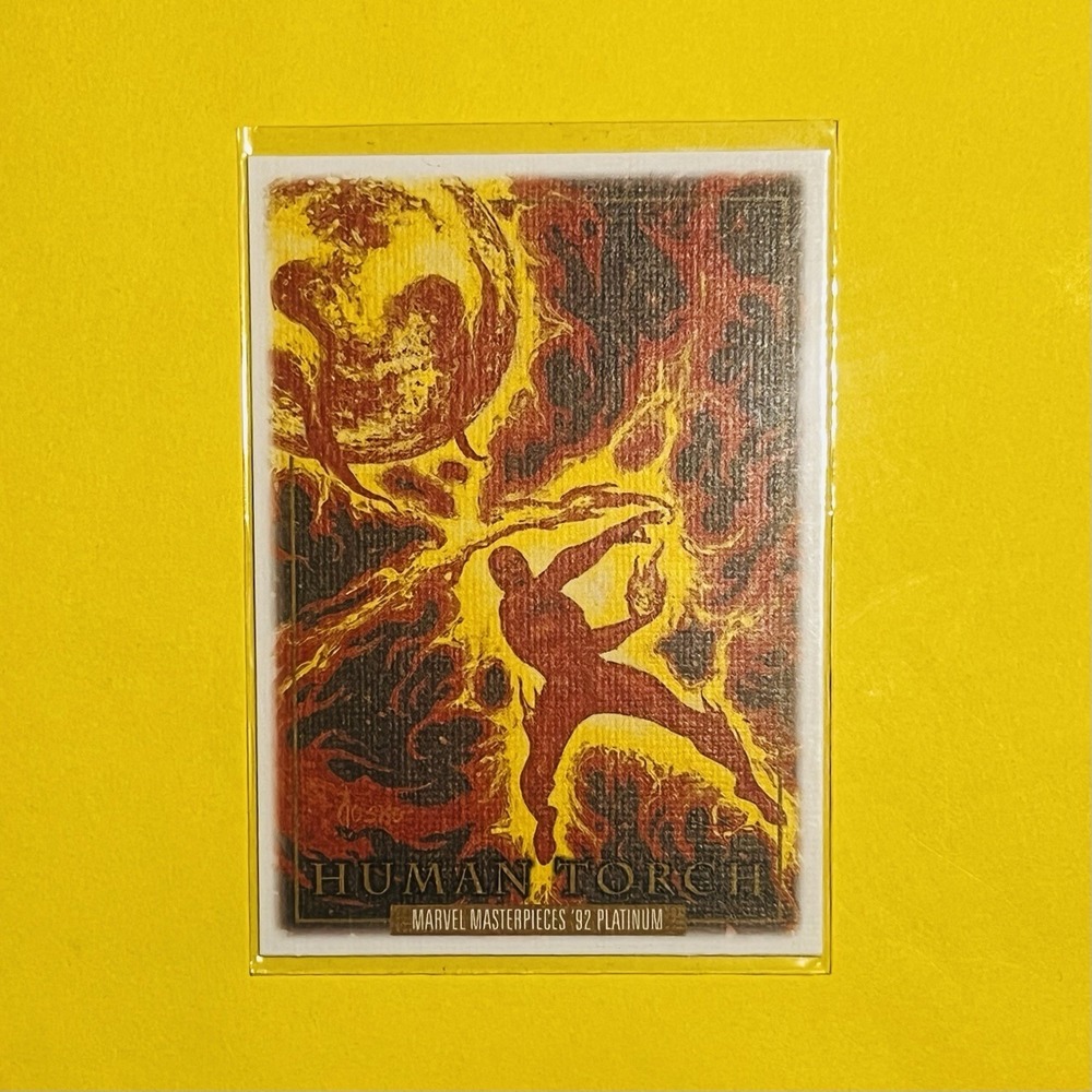 2024 Upper Deck Marvel Masterpieces‎ '92 Platinum Human Torch Canvas #31 Card